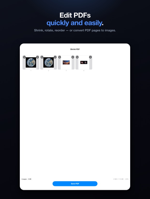 EasyJPEG on iPad: edit PDFs quickly and easily