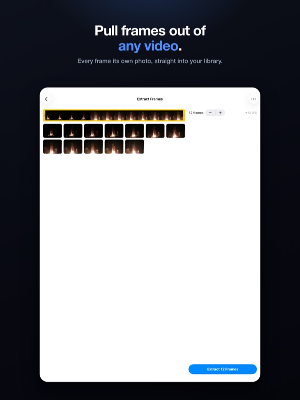 EasyJPEG on iPad: pull frames out of any video